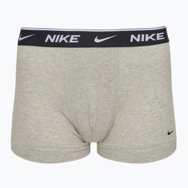 Férfi boxeralsó Nike Everyday Cotton Stretch Trunk 3 pár fehér/szürke heather/fekete 3