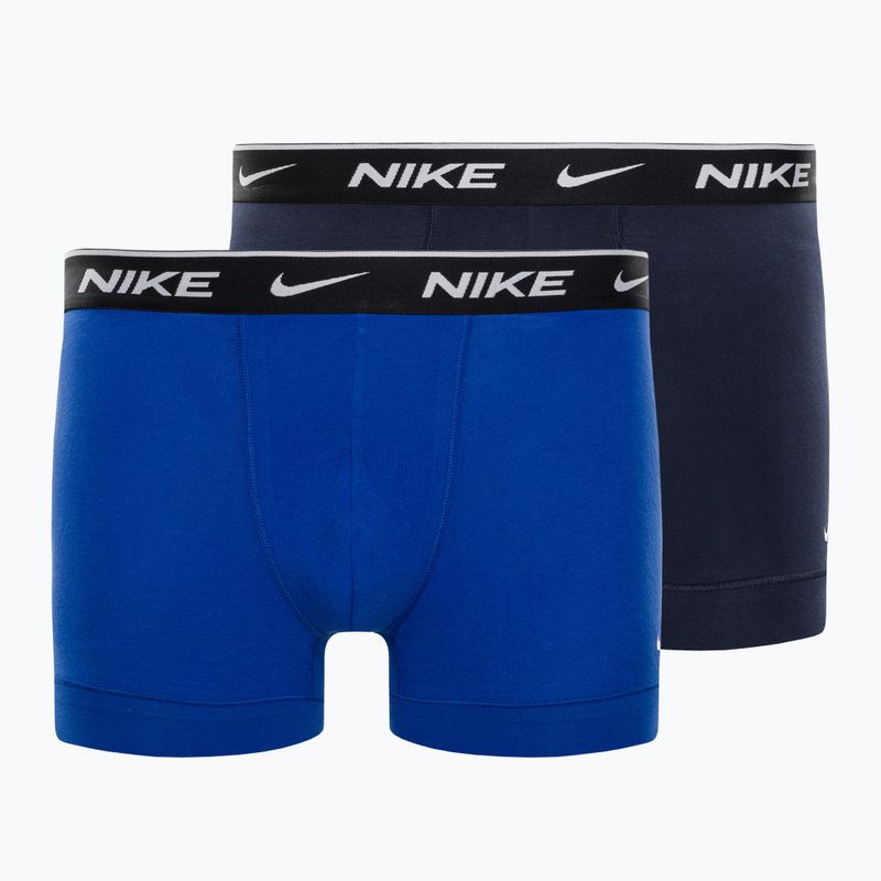 Férfi boxeralsó Nike Everyday Cotton Stretch Trunk 2Pk IEV obszidián/királyi játék