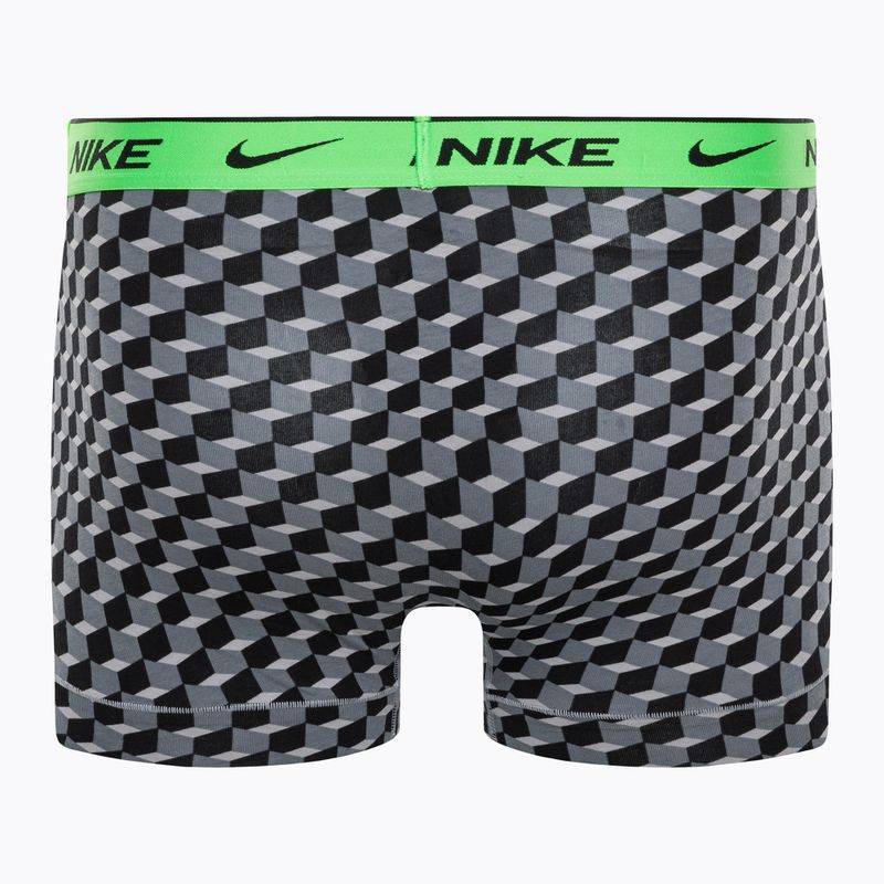 Férfi boxeralsó Nike Everyday Cotton Stretch Trunk 3Pk BAU geo block print/hűvös szürke/fekete 3