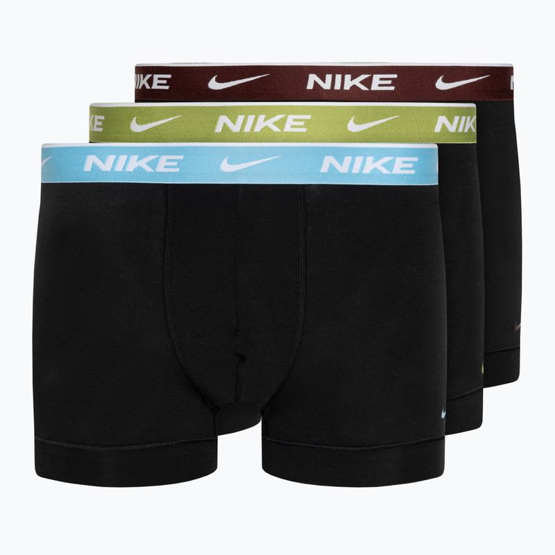 Férfi boxeralsó Nike Everyday Cotton Stretch Trunk 3 darab black/pear/aquarius/cark team red