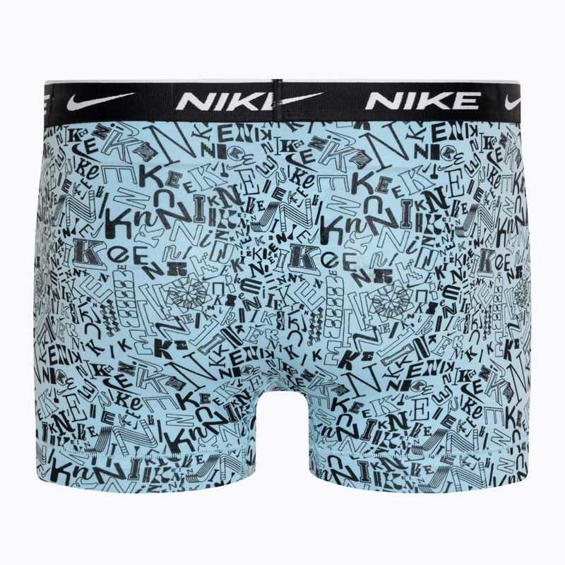 Férfi boxeralsó Nike Everyday Cotton Stretch Trunk 3 darab aquarius blue lg print/grey/uni red 3