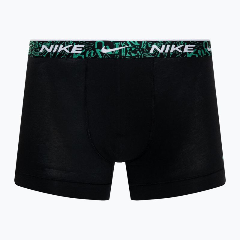 Férfi boxeralsó Nike Everyday Cotton Stretch Trunk 3 darab black/red/aquarius blue/stadium green 3