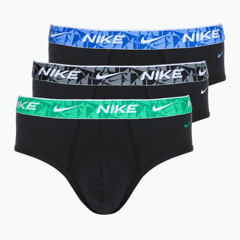 Férfi Nike Everyday Cotton Stretch rövidnadrág 3 pár fekete/zöld/fekete