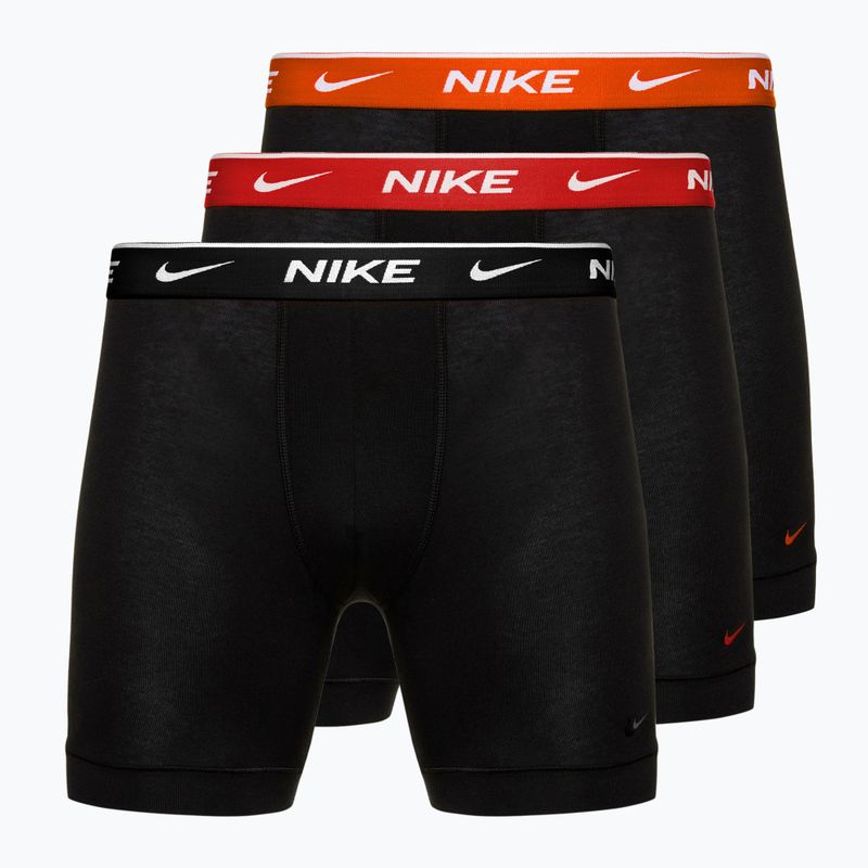 Férfi Nike Everyday Cotton Stretch boxeralsó 3 pár fekete csapat narancs/piros/fekete