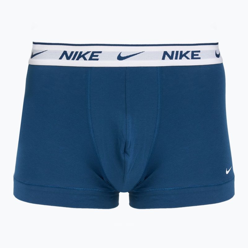 Férfi boxeralsó Nike Everyday Cotton Stretch Trunk 3 pár világos hadseregkék/kék erő/fehér derékszíjjal 2