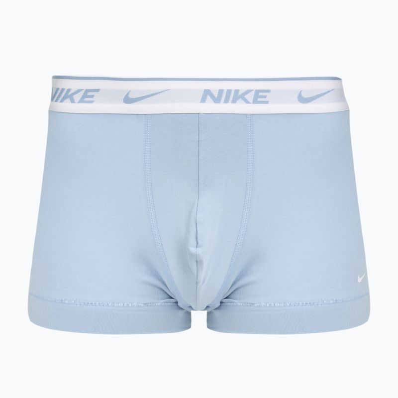 Férfi boxeralsó Nike Everyday Cotton Stretch Trunk 3 pár világos hadseregkék/kék erő/fehér derékszíjjal 5