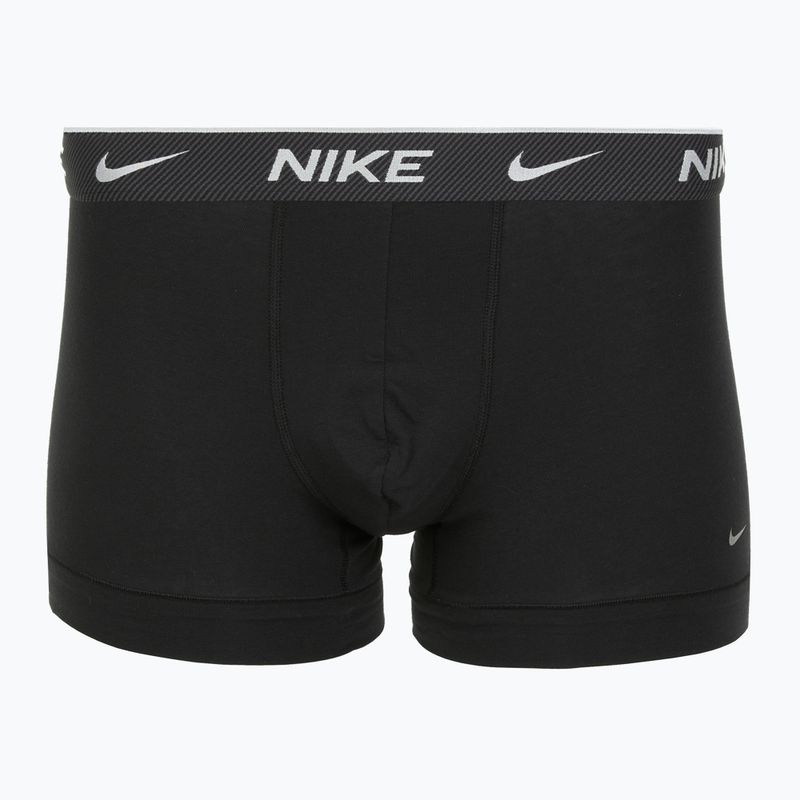 Férfi boxeralsó Nike Everyday Cotton Stretch Trunk 3 pár fekete/vasalt játék/hideg szürke magas fényű texturált wb 4