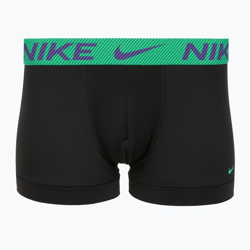Férfi boxeralsó Nike Dri-Fit Essential Micro Trunk 3 pár fekete zöld sokk/vadlila/fekete szöveg wb 2