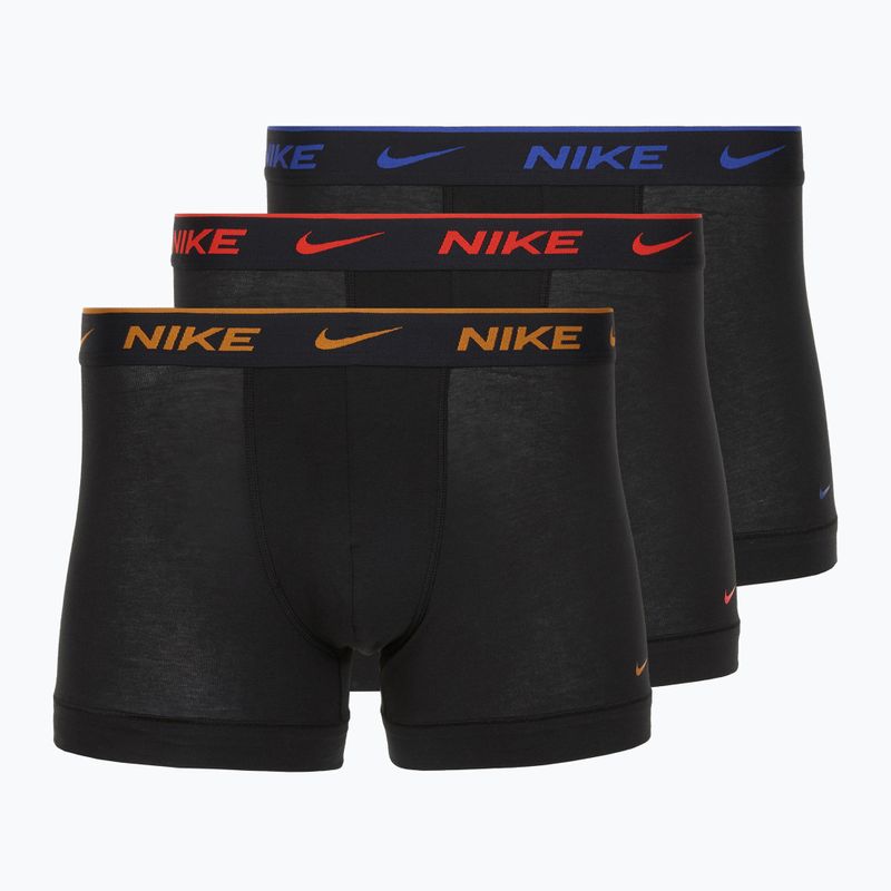 Férfi boxeralsó Nike Everyday Cotton Stretch Trunk 3 pár fekete lig crim/des och/deep night logós derékpánt 3 pár