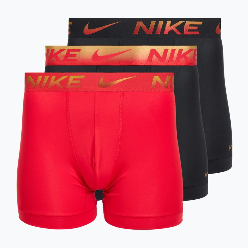 Férfi boxeralsó Nike Dri-Fit Essential Micro Boxer Brief 3 pár egyetemi piros/fekete/fekete metál grdient wb