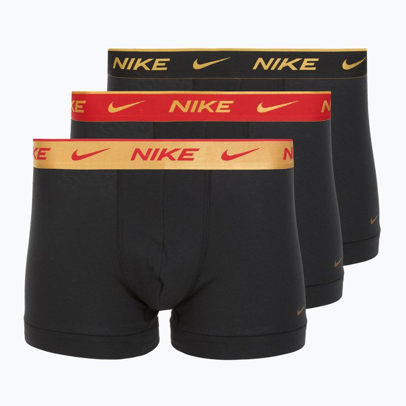Férfi Nike Everyday Cotton Stretch Trunk boxeralsó 3 pár kék/egyetemi piros/búzakék arany/fekete magas fényű wb