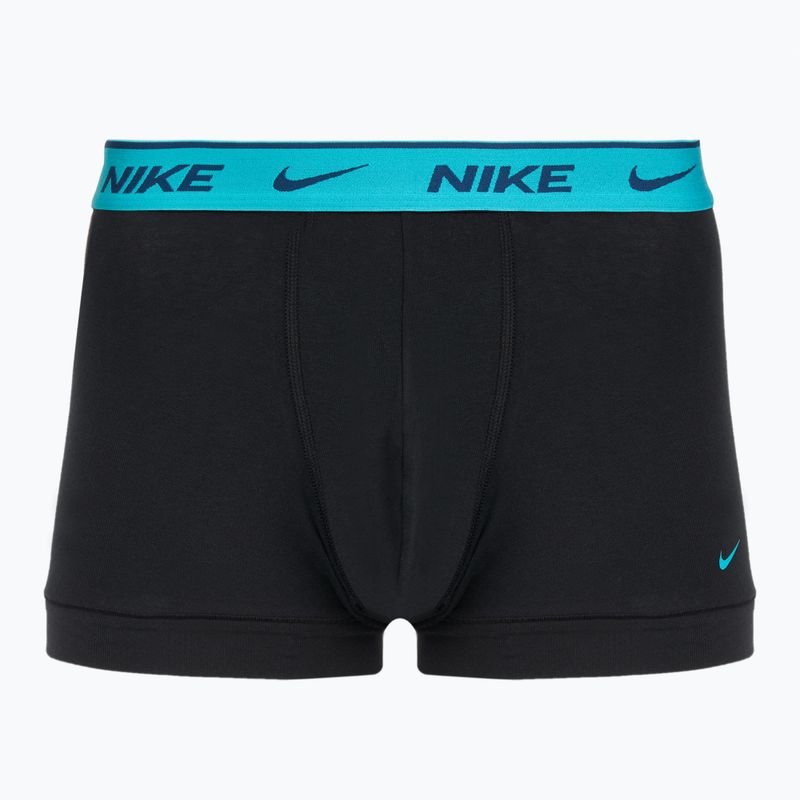 Férfi boxeralsó Nike Everyday Cotton Stretch Trunk 3 pár fekete világos kék/poros kaktusz/fekete derékpánt fekete derékrész 4