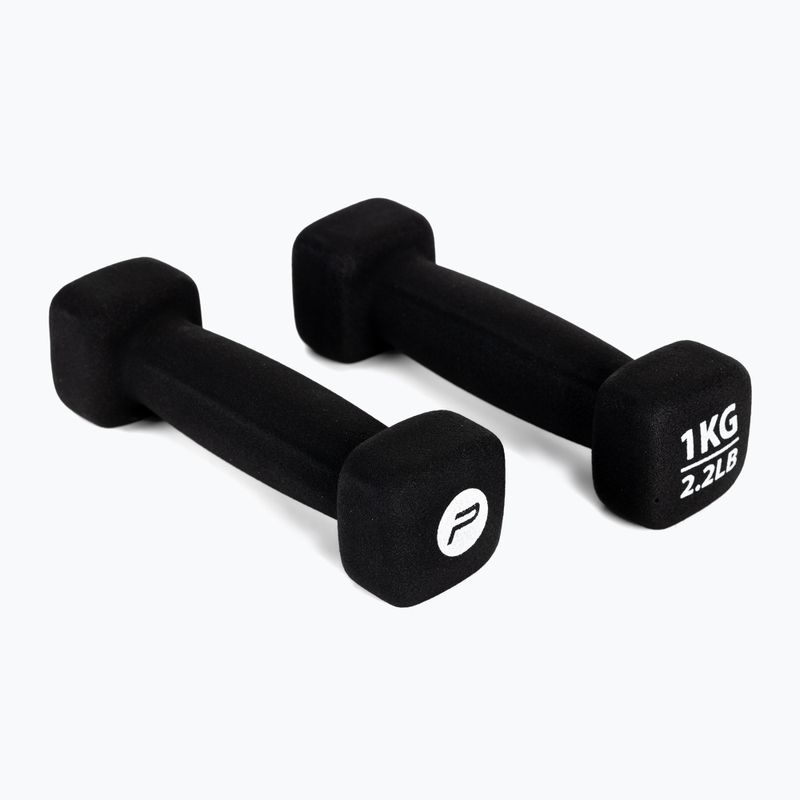 Neoprén súlyzók 1 kg Pure2Improve fekete P2I201390 2