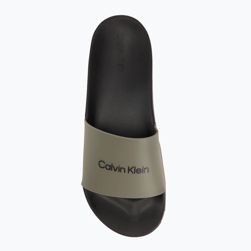 Calvin Klein férfi flip-flop HM0HM01063 Chuncky Pool Slide Rub Smokey Olive/Fekete Chuncky Pool Slide Rub Smokey Olive/Black 5