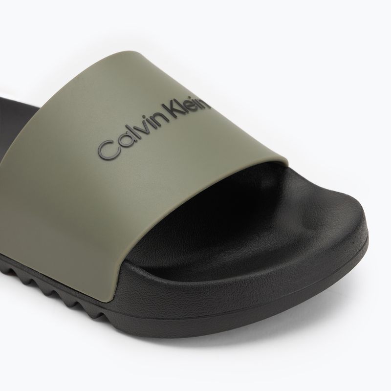 Calvin Klein férfi flip-flop HM0HM01063 Chuncky Pool Slide Rub Smokey Olive/Fekete Chuncky Pool Slide Rub Smokey Olive/Black 7
