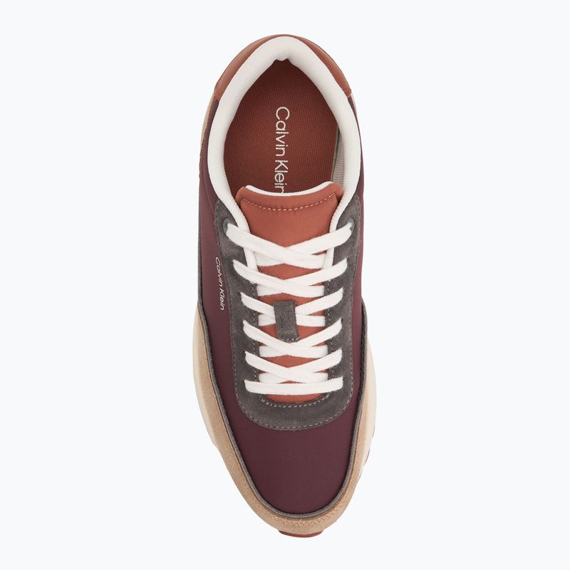 Calvin Klein férfi cipő HM0HM01714 Alacsony Top Lace Up Repreve Mix Silver Mink/Vineyard Wine 5
