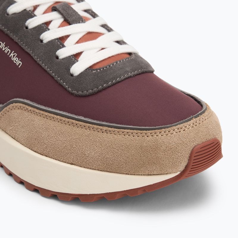 Calvin Klein férfi cipő HM0HM01714 Alacsony Top Lace Up Repreve Mix Silver Mink/Vineyard Wine 7