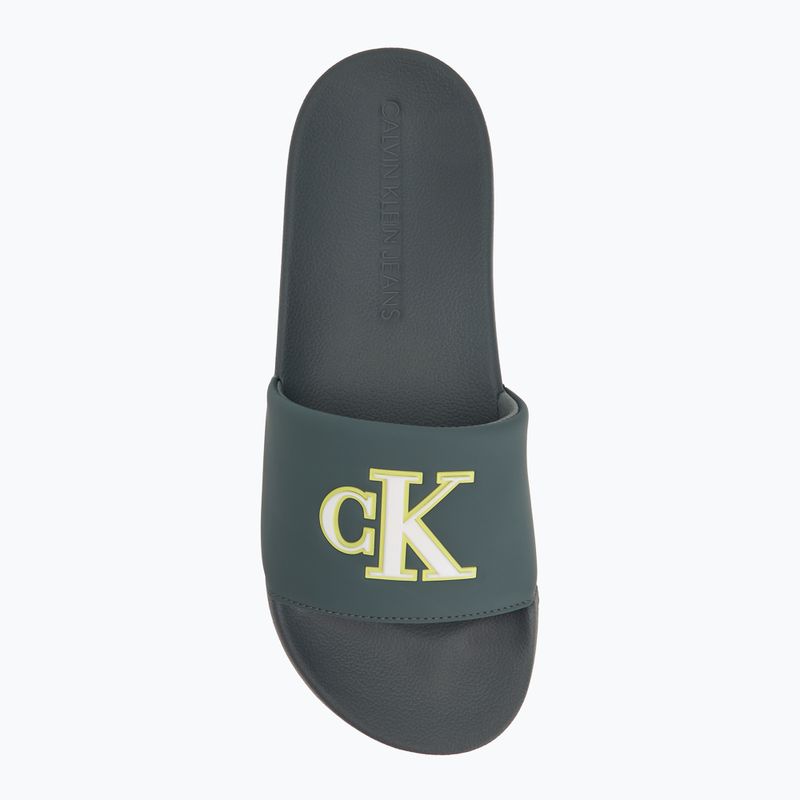 Férfi Calvin Klein YM0YM01281 Jelly Mono PU Seaside Aqua/Fehér flip-flopok 5