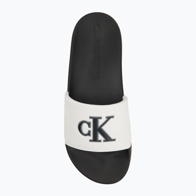 Calvin Klein férfi flip-flop YM0YM01281 Jelly Mono PU Bright White/Fekete 5