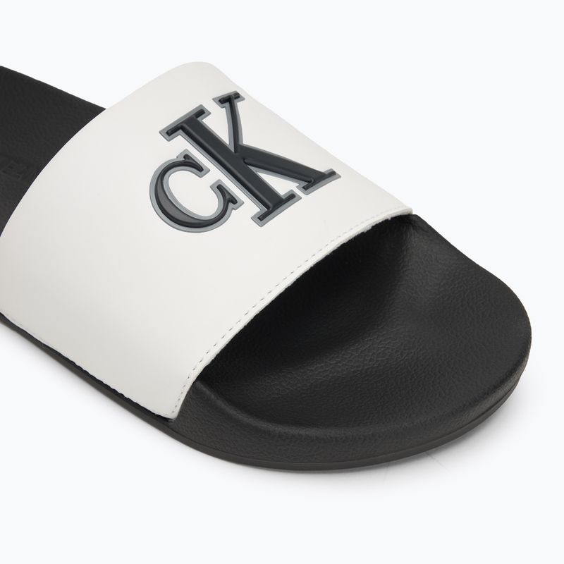 Calvin Klein férfi flip-flop YM0YM01281 Jelly Mono PU Bright White/Fekete 7