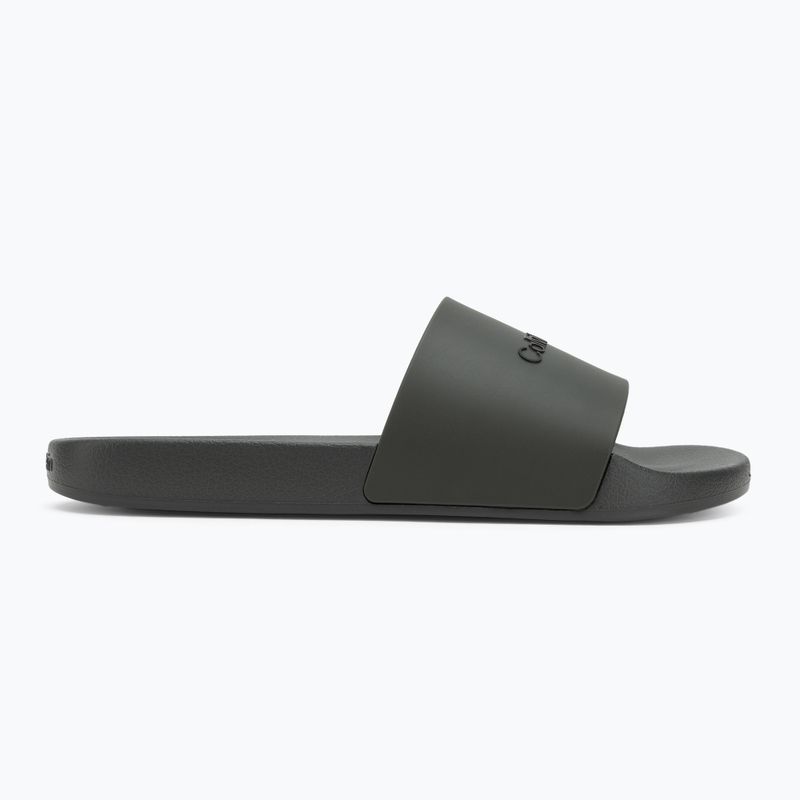 Calvin Klein férfi flip-flop HM0HM00455 Pool Slide Slide Rubber sötét olívazöld 2