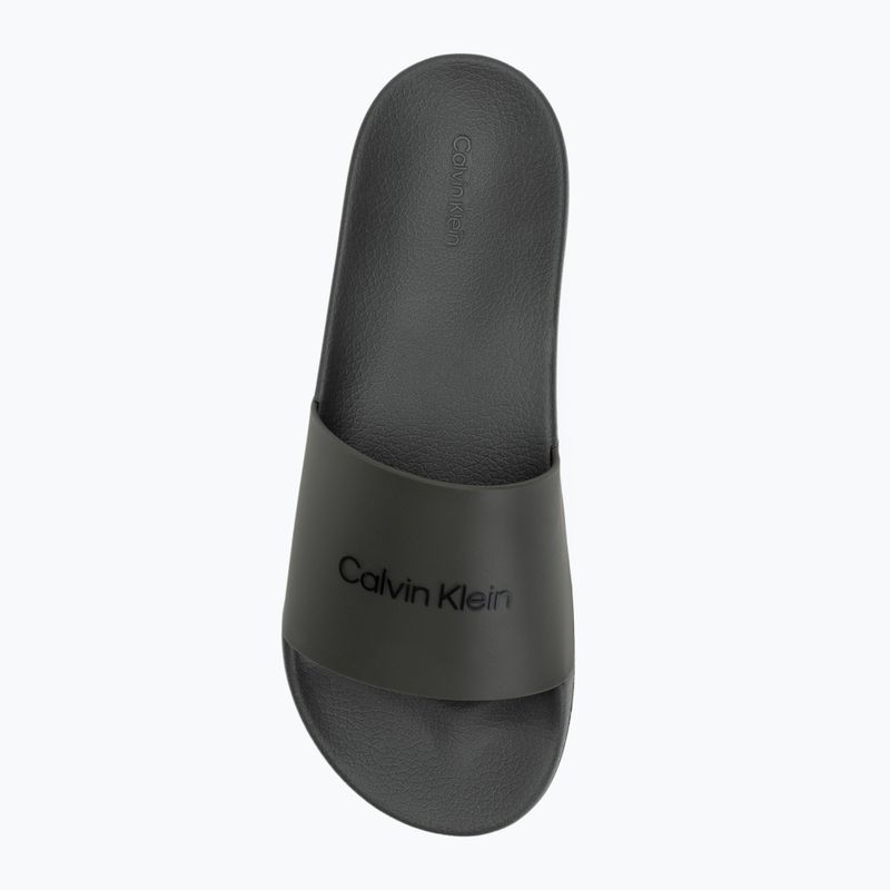 Calvin Klein férfi flip-flop HM0HM00455 Pool Slide Slide Rubber sötét olívazöld 5