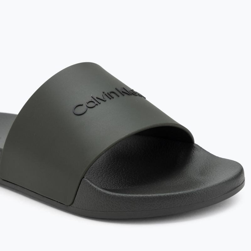 Calvin Klein férfi flip-flop HM0HM00455 Pool Slide Slide Rubber sötét olívazöld 7