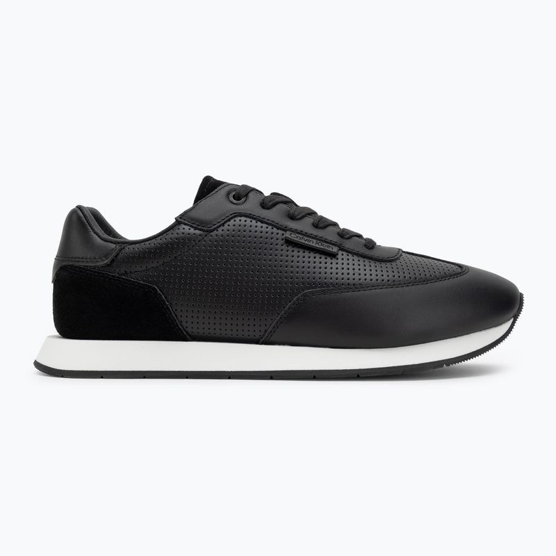 Calvin Klein férfi cipő HM0HM01871 Low Prof Runn Laceup Perf Lth Black/Bright White Fekete/Fényes Fehér 2