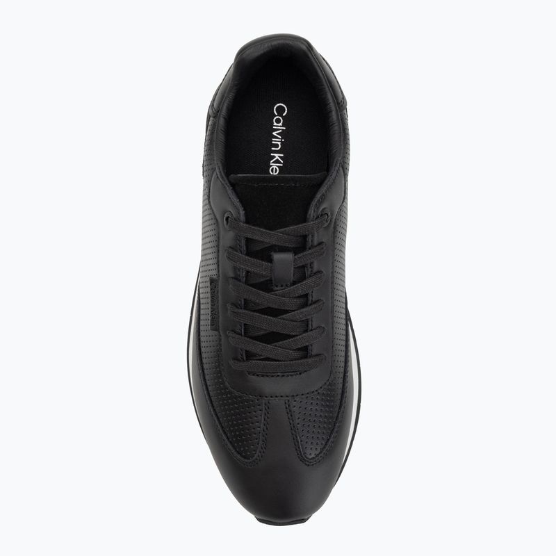 Calvin Klein férfi cipő HM0HM01871 Low Prof Runn Laceup Perf Lth Black/Bright White Fekete/Fényes Fehér 5