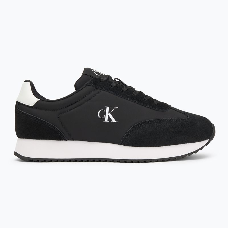 Calvin Klein férfi cipő YM0YM01325 Retro Runner Lace Up Ny-Su Fekete/Fényes Fehér 2