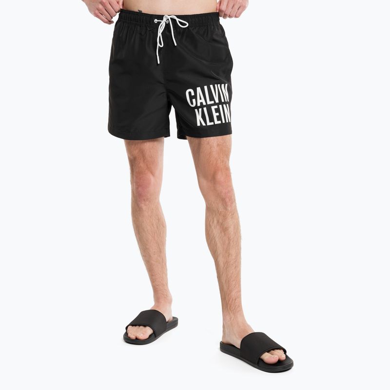 Férfi Calvin Klein Medium zsinóros úszó rövidnadrág fekete 4