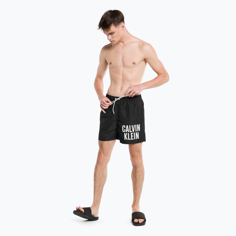 Férfi Calvin Klein Medium zsinóros úszó rövidnadrág fekete 5