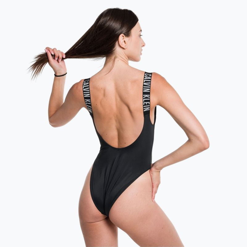 Női Calvin Klein Scoop Back egyrészes fürdőruha Fekete 3