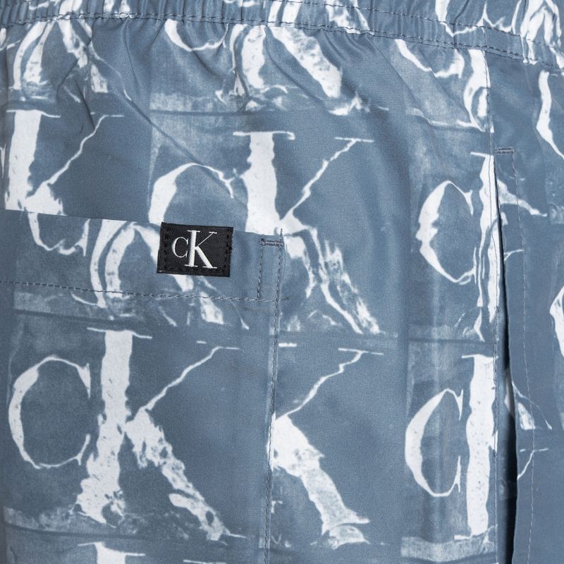 Férfi Calvin Klein Medium Drawstring Print fürdőruha kék 4