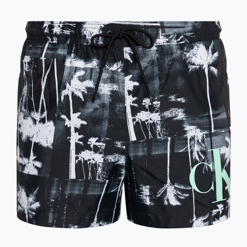Férfi úszónadrág Calvin Klein Short Drawstring-Print palm black