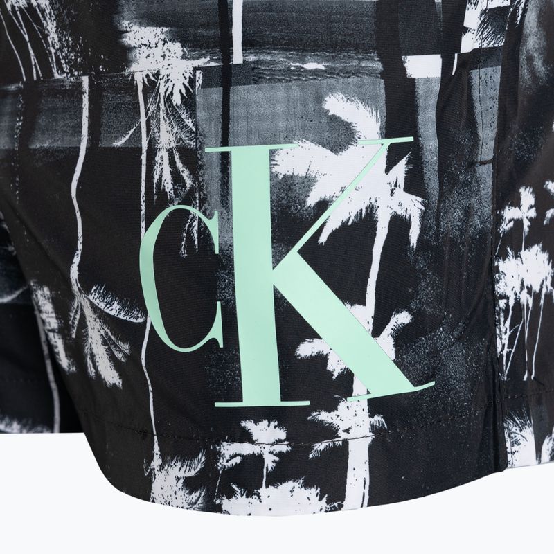 Férfi úszónadrág Calvin Klein Short Drawstring-Print palm black 3