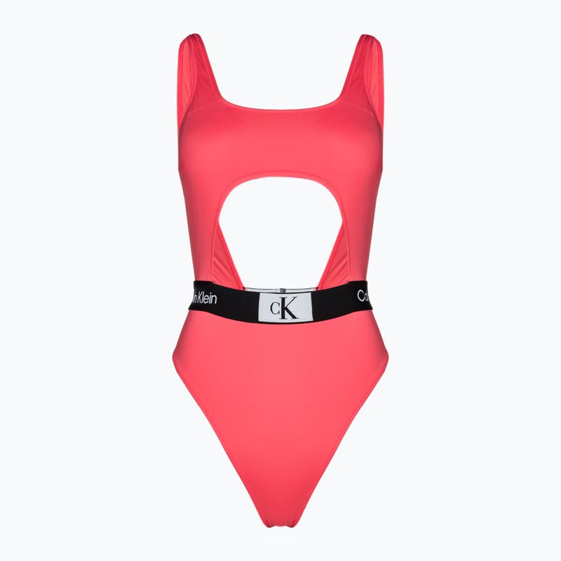 Női egyrészes fürdőruha Calvin Klein Cut Out One Piece-RP calypso coral