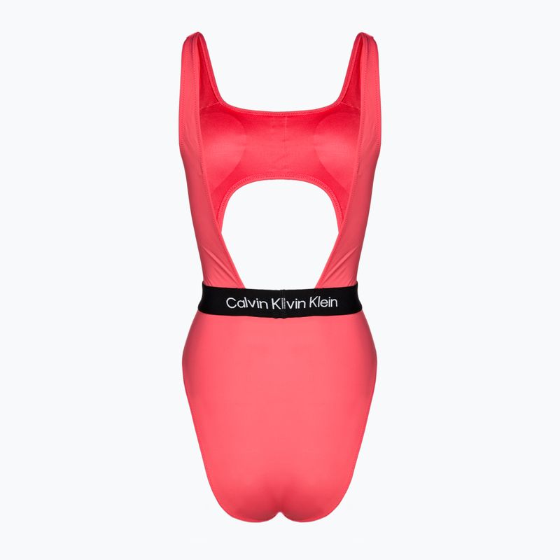 Női egyrészes fürdőruha Calvin Klein Cut Out One Piece-RP calypso coral 2