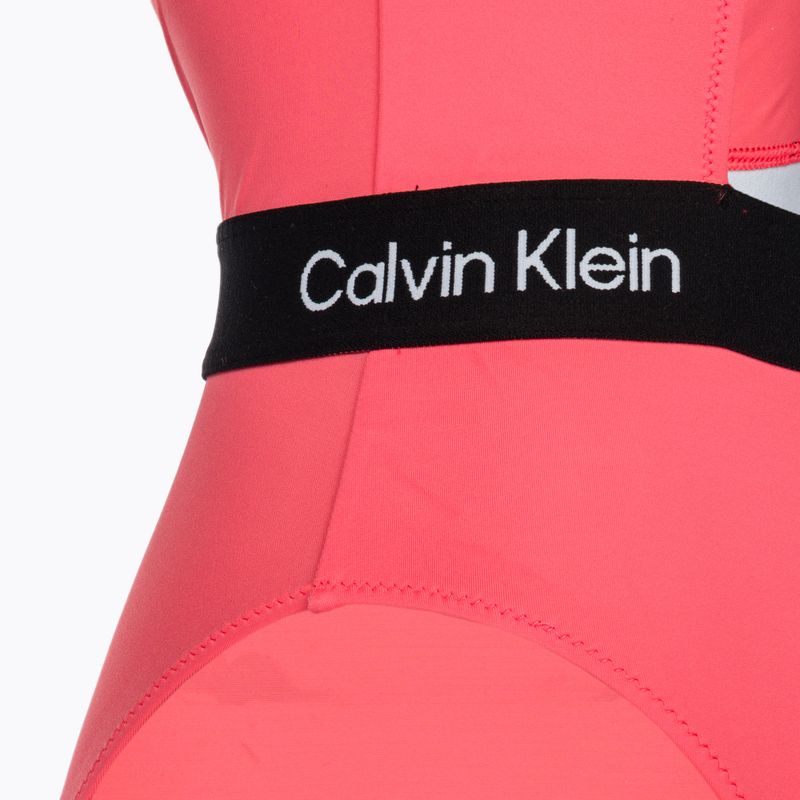 Női egyrészes fürdőruha Calvin Klein Cut Out One Piece-RP calypso coral 3