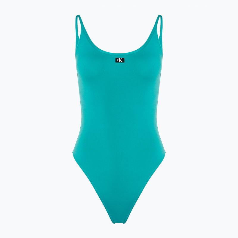 Női egyrészes fürdőruha Calvin Klein Scoop One Piece blue ocean