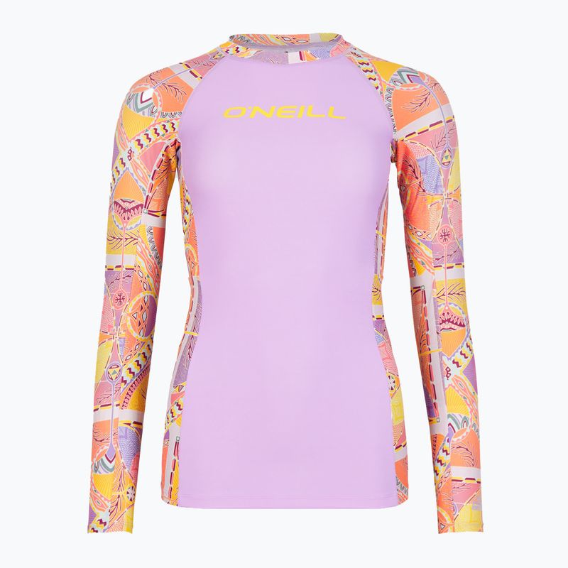 Női úszópóló O'Neill Anglet Skin sárga sál nyomtatással