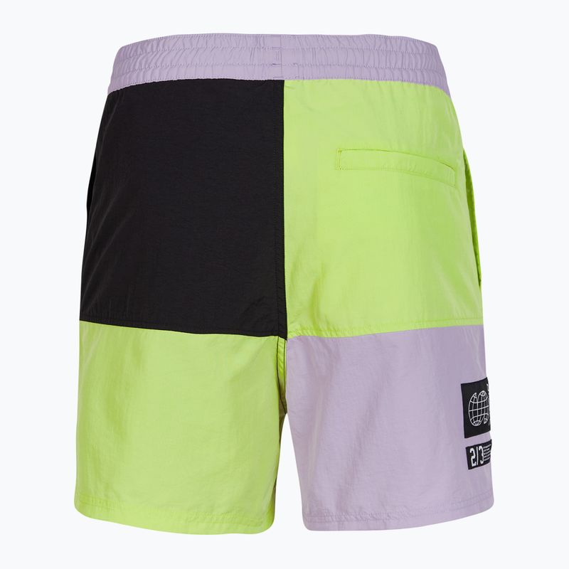 Férfi O'Neill Wilder Colorblock 16'' sunny lime színes blokkos úszónadrág 2