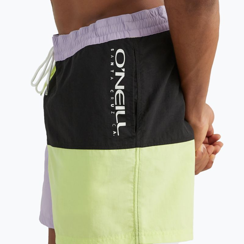 Férfi O'Neill Wilder Colorblock 16'' sunny lime színes blokkos úszónadrág 5