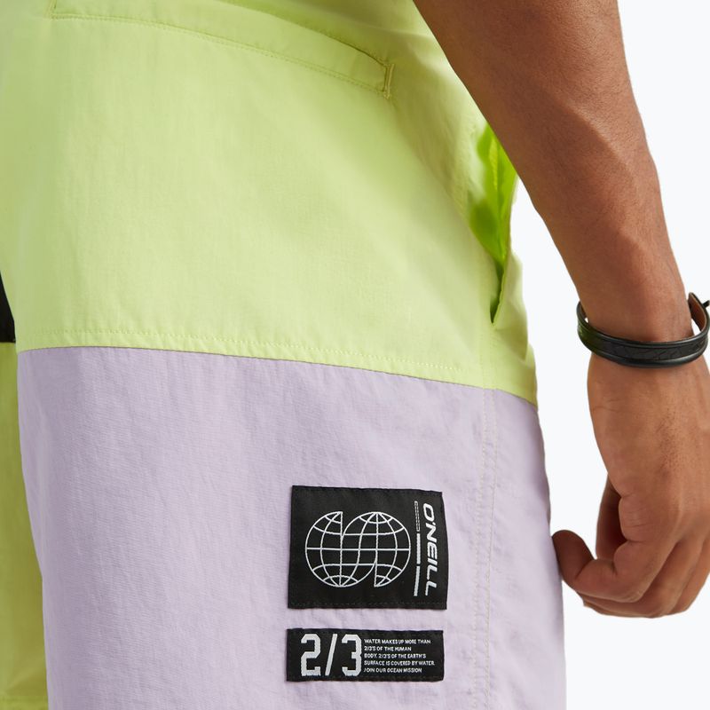 Férfi O'Neill Wilder Colorblock 16'' sunny lime színes blokkos úszónadrág 6