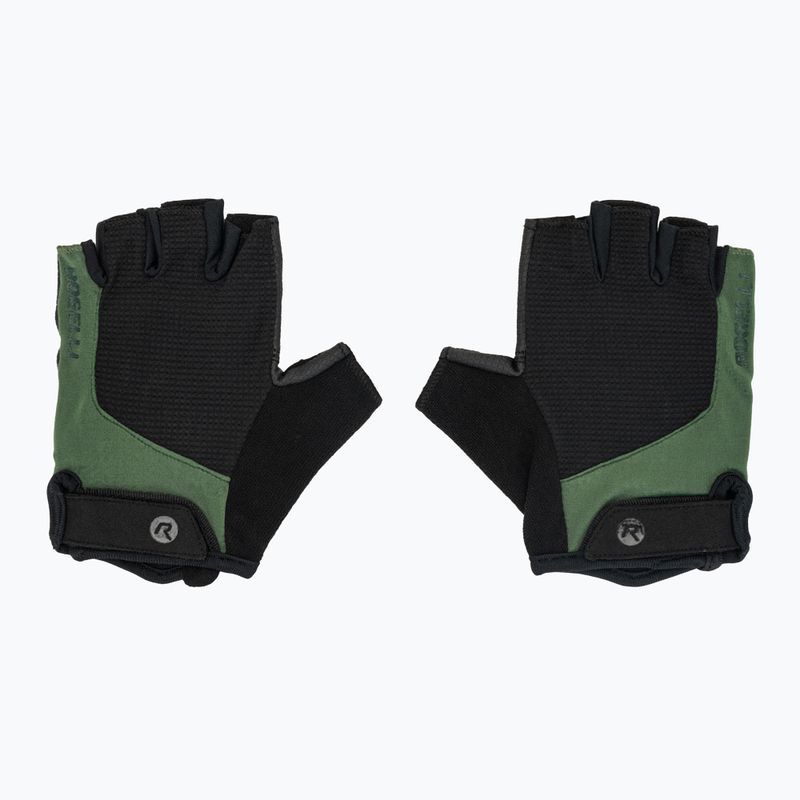 Rogelli Essential fekete/zöld férfi kerékpáros kesztyű 2