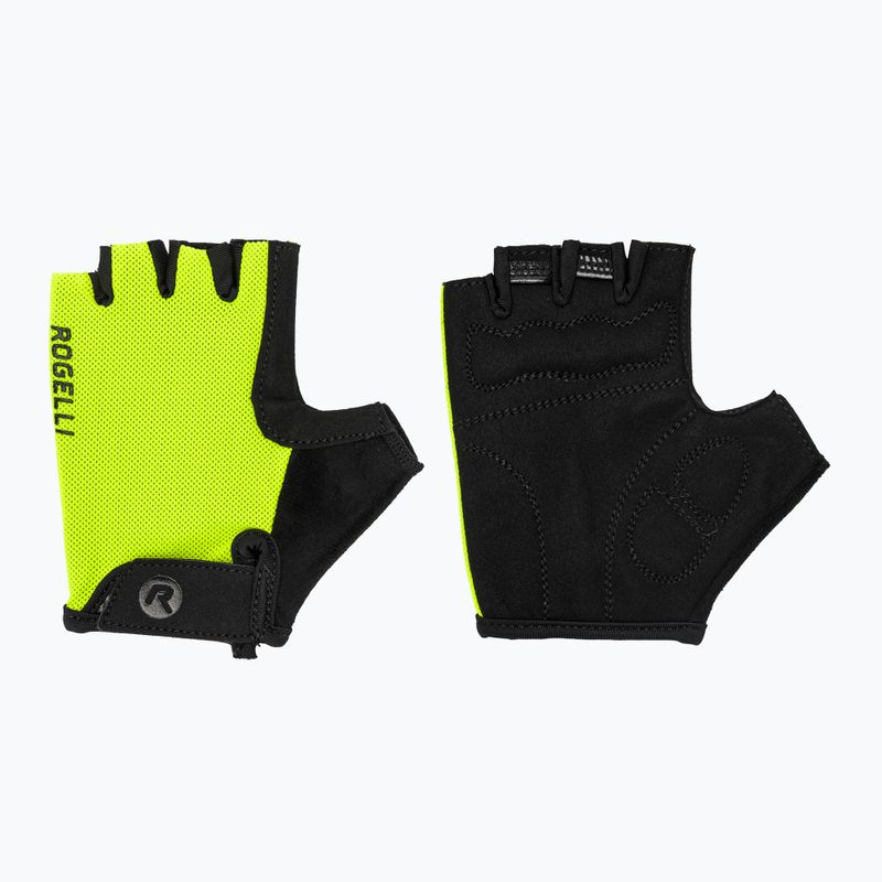 Rogelli Core Jr gyermek kerékpáros kesztyű fluor sárga