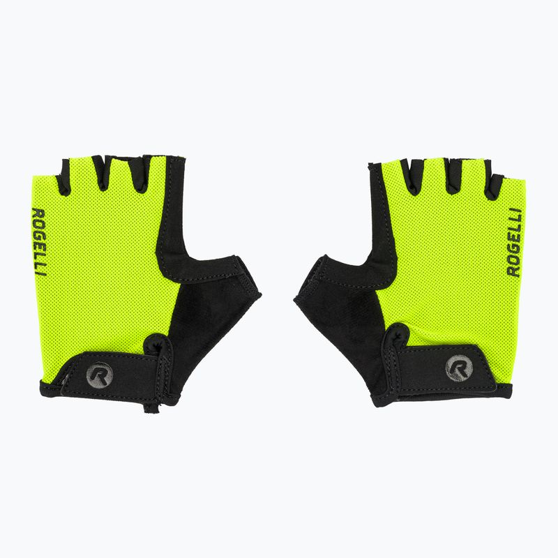 Rogelli Core Jr gyermek kerékpáros kesztyű fluor sárga 2