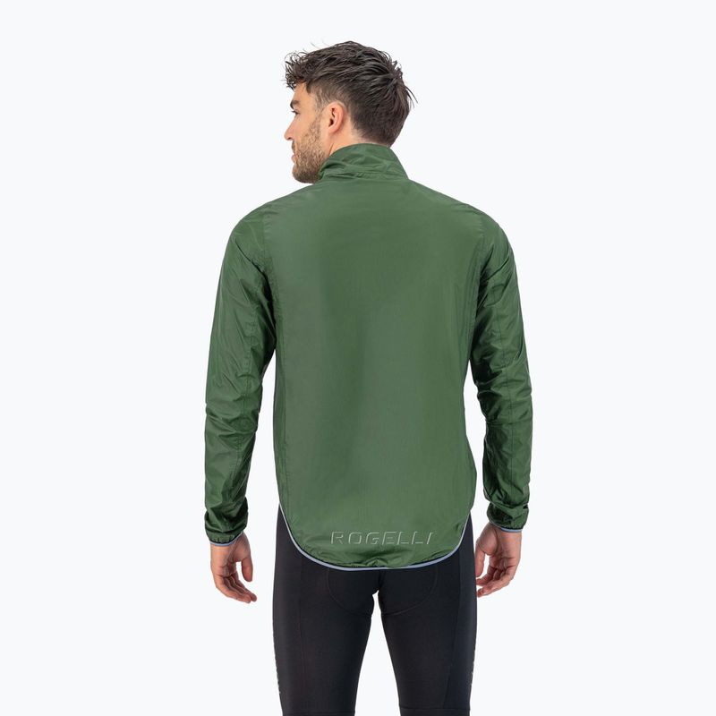 Férfi kerékpáros dzseki Rogelli Essential Rain fluorescent army green 2