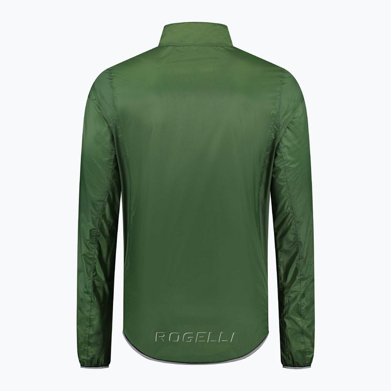 Férfi kerékpáros dzseki Rogelli Essential Rain fluorescent army green 4