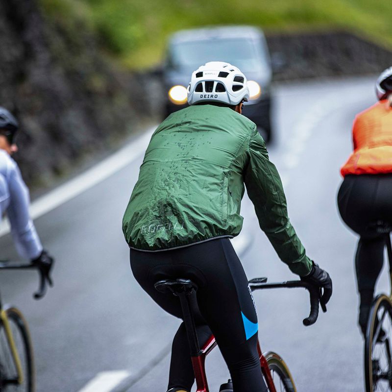 Férfi kerékpáros dzseki Rogelli Essential Rain fluorescent army green 8